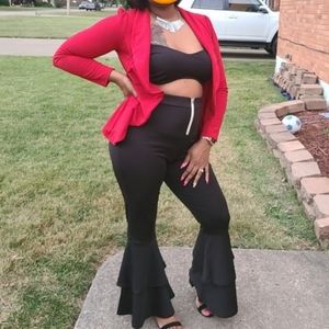 Flare pants with a tube top